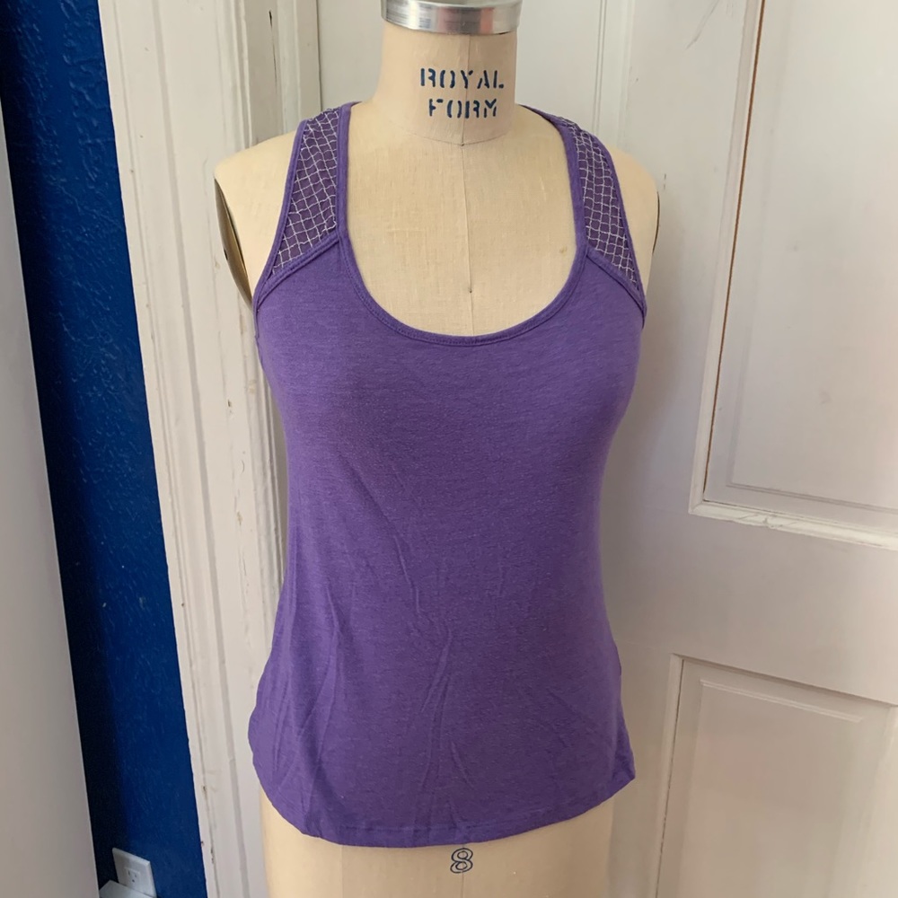 Tresics purple mesh accent tank